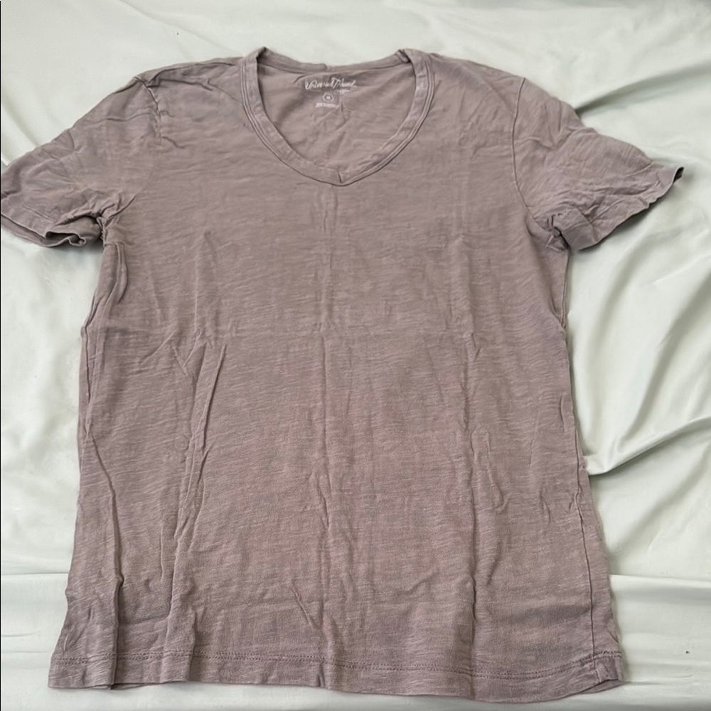Casual V-Neck Purple T-Shirt